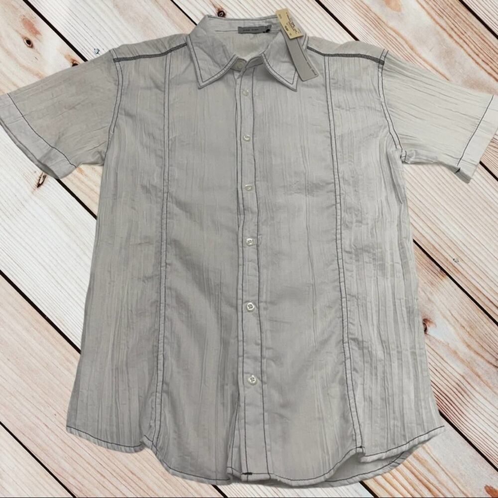 POP ICON Mens Medium White Button Down Shirt